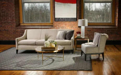 Couristan area rug in living room